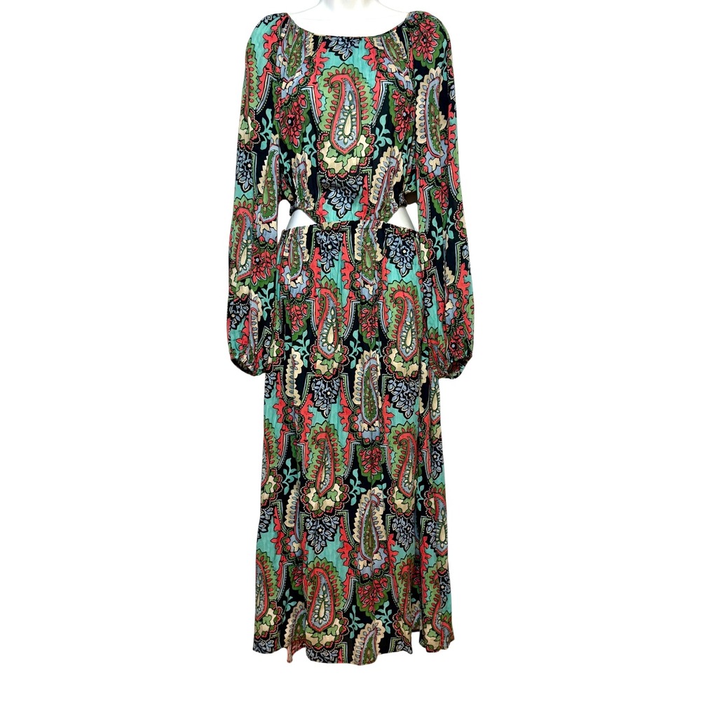 Mango Boho Retro‎ Revival Cutout Maxi Dress Womens Medium Indie Sleaze Festival